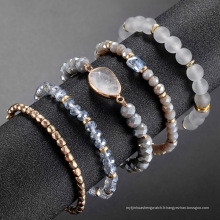 L&#39;Europe et les États-Unis nouveau bracelet strech perles de verre costume 5pcs ensemble pour femmes bijoux de mode